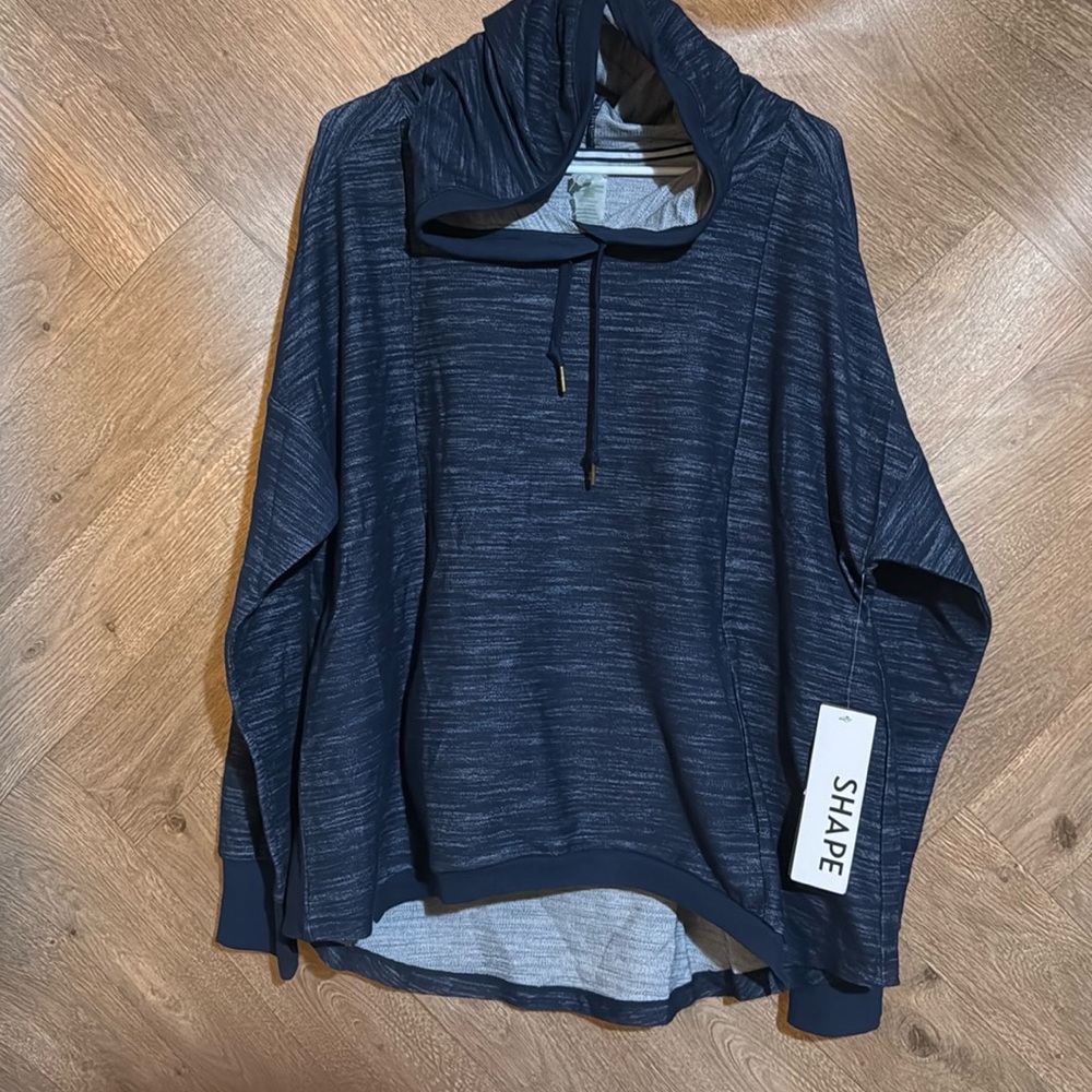 SHAPE hoodie nwt moister wicking high low